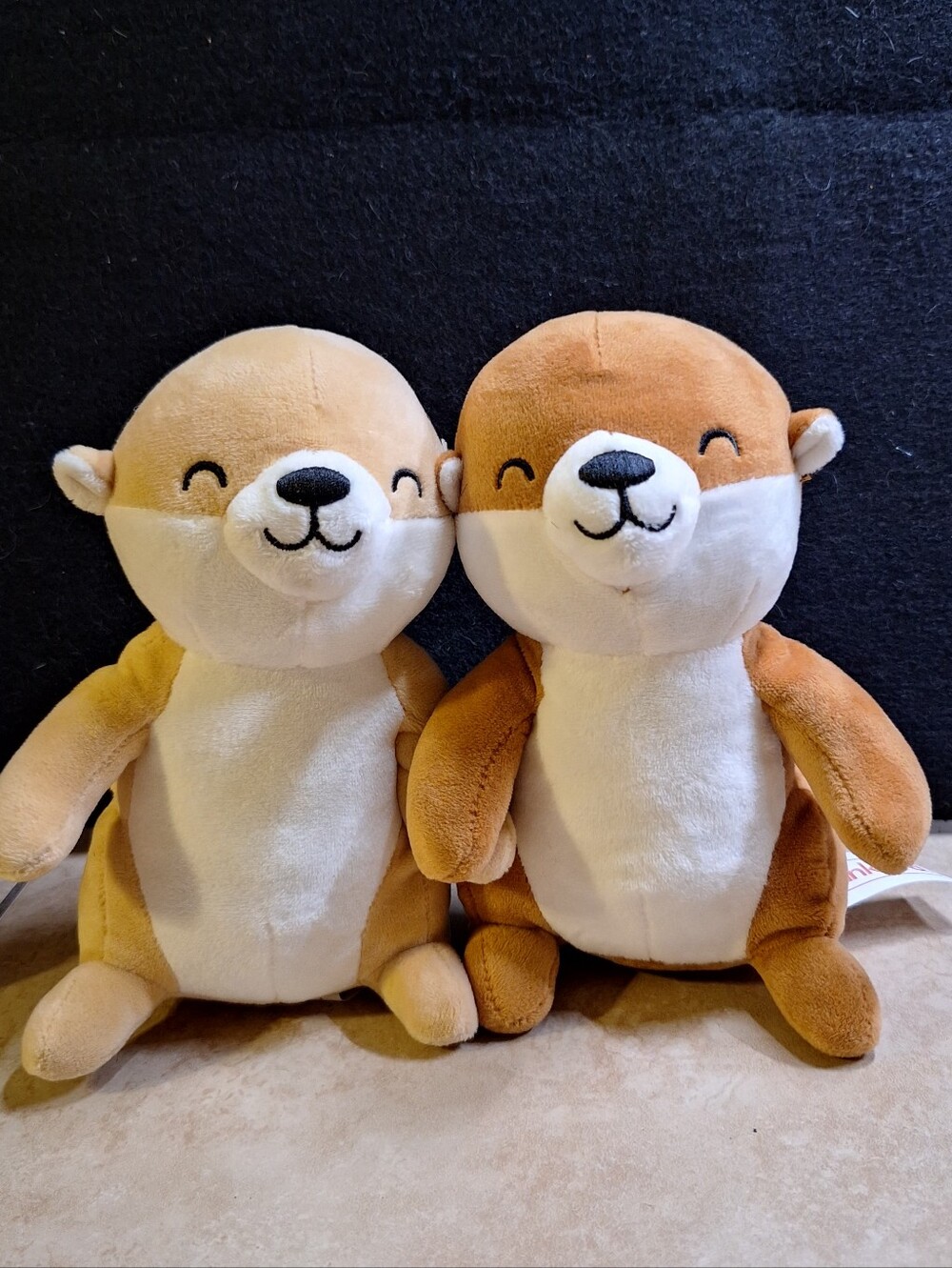 Frankford Made For Each Otter Plush Tan Brown White Otter Pair 8" Valentine Love